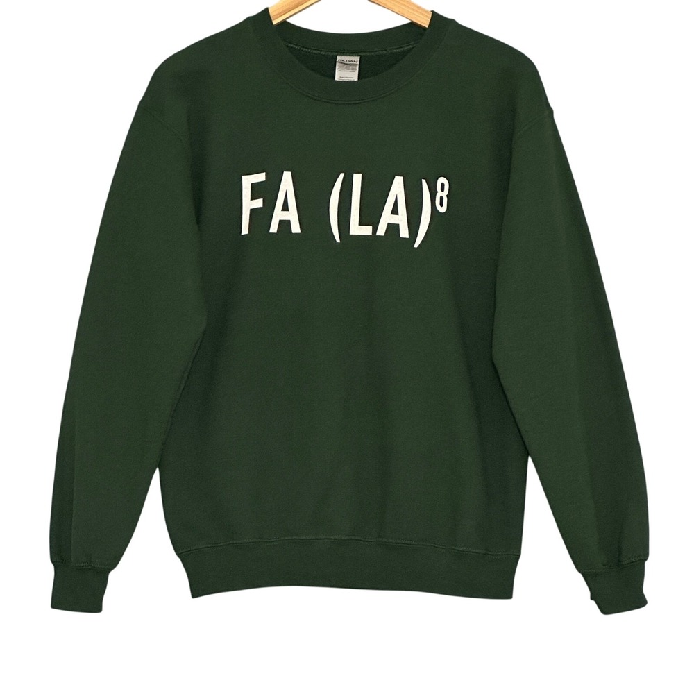 Fa La 8 Christmas Sweatshirt S Gildan Forest Green Pullover Teacher Geeky Nerd